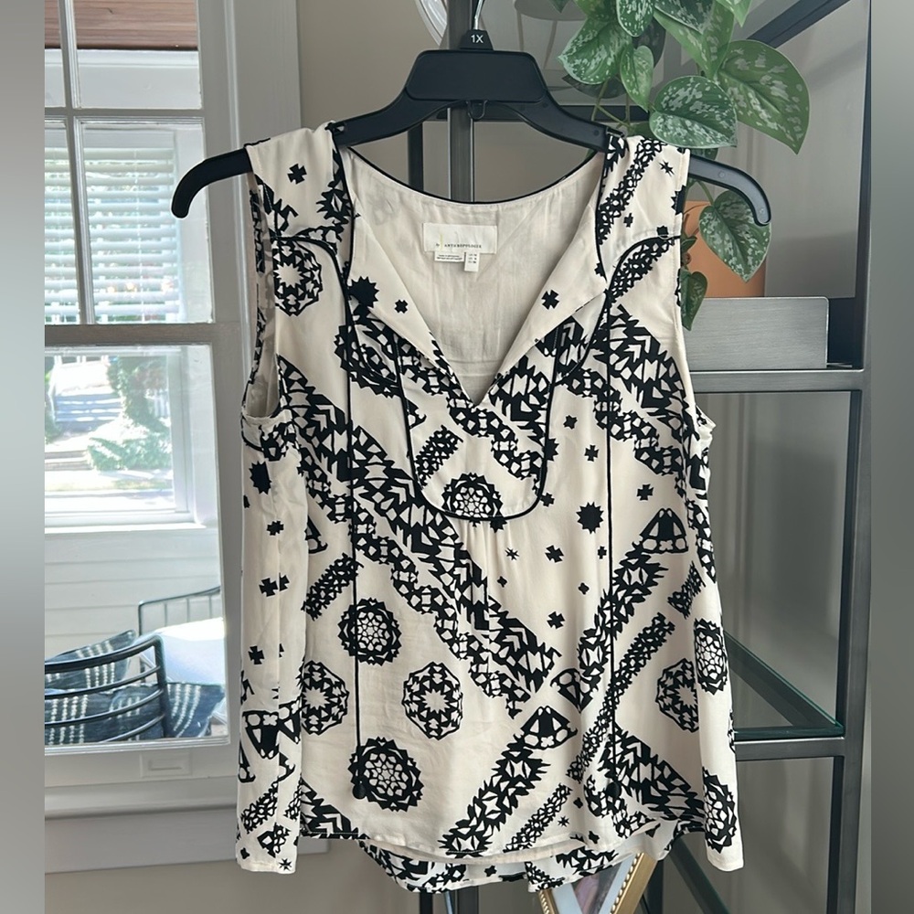 Only worn once!- Anthropologie Giuliana Silk Blouse